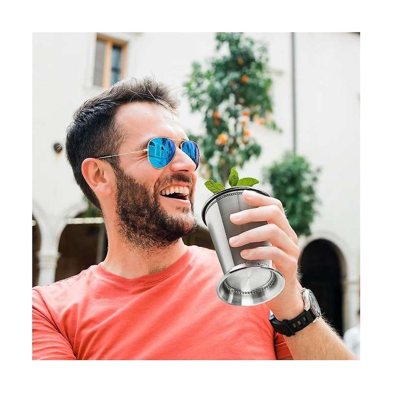 2 Mint Cups, Classic Stainless Steel Glasses for Party, Bar, Home, Restaurant, Stainless Steel 12o
