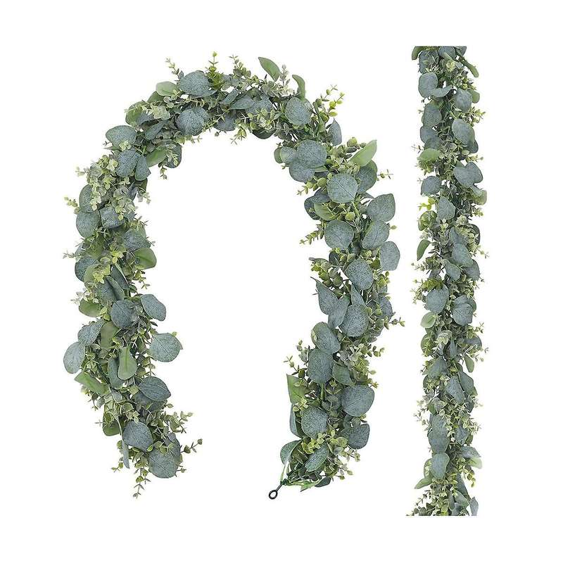 2 Pack 1.8m Artificial Eucalyptus Garland Garland Faker Silver Dollar Greenery Garland Vines Table