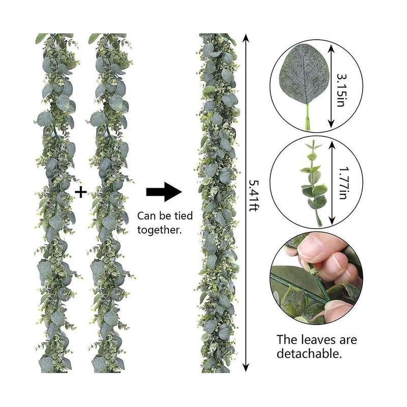 2 Pack 1.8m Artificial Eucalyptus Garland Garland Faker Silver Dollar Greenery Garland Vines Table