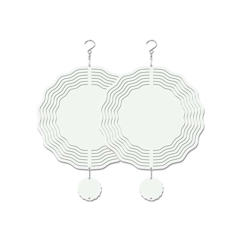2 Pack 10 Inch Sublimation Wind Spinner Blanks 3d Wind Spinners for Yard and Ornaments Hanging Deco