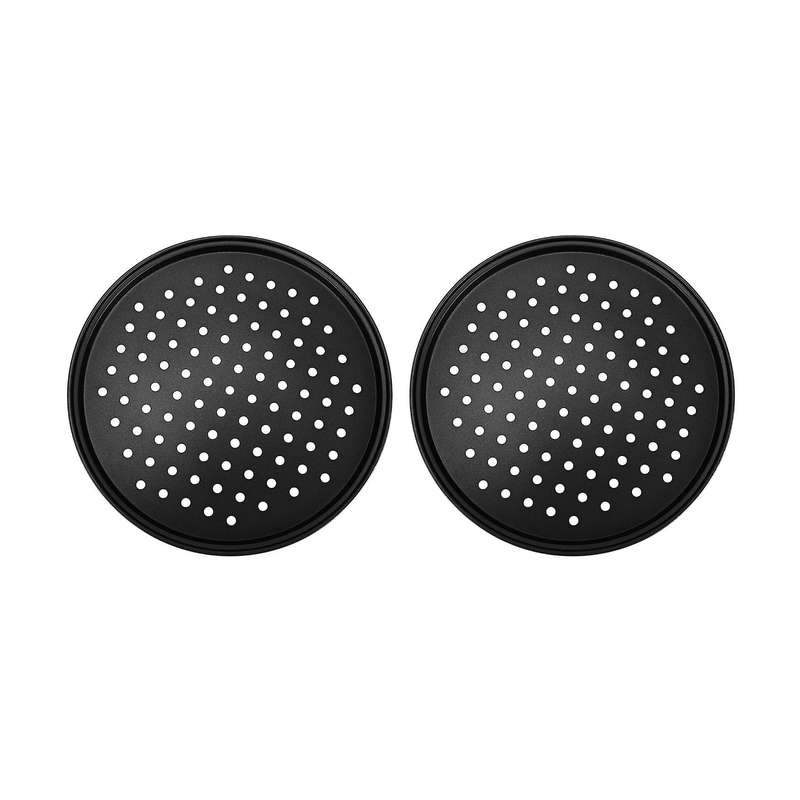 2 Pack 11 Inch Personal Perforated Pizza Pans Carbon Steel with Nonstick Coating Easy to Clean Pizz