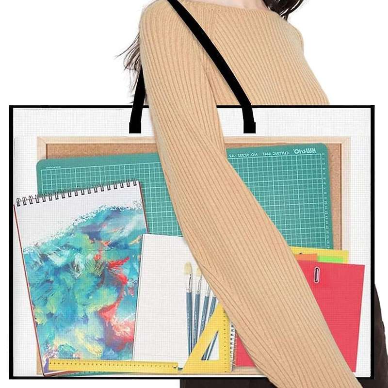 2 Pack 19x25 Inches Art Portfolio Case, Portfolio Folder for Artwork, Posters Storage Bag with Zippe