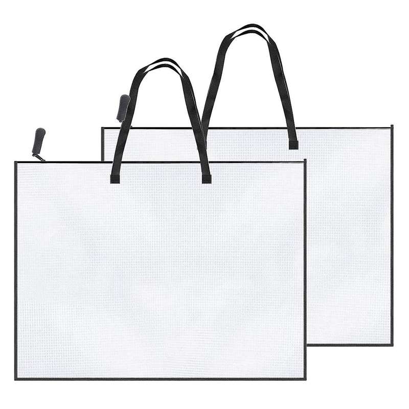 2 Pack 19x25 Inches Art Portfolio Case, Portfolio Folder for Artwork, Posters Storage Bag with Zippe
