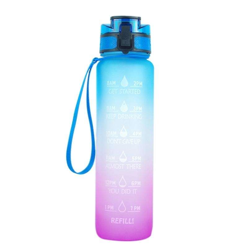 2 Pack 1000Ml Water Bottle with Motivational Time Marker Gradient Water Bottle for Fitness Gym and O