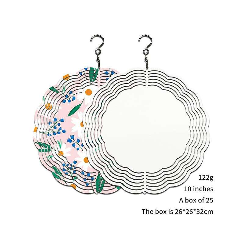 2 Pack 10 Inch Sublimation Wind Spinner Blanks,3d Aluminum Wind Spinners Kinetic Sculpture for Yard
