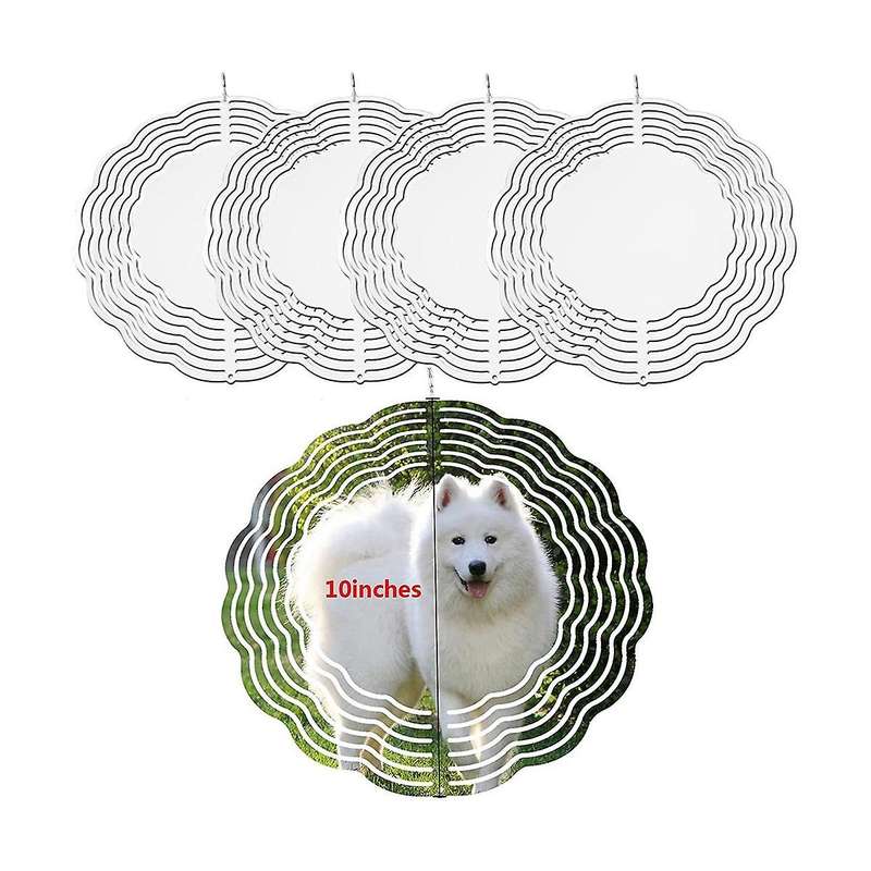 2 Pack 10 Inch Sublimation Wind Spinner Blanks,3d Aluminum Wind Spinners Kinetic Sculpture for Yard
