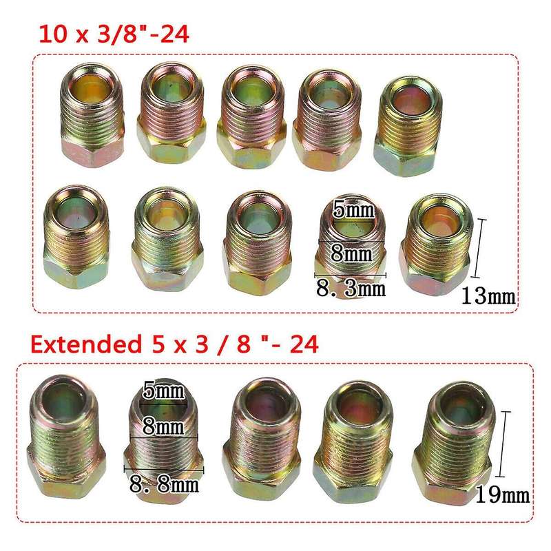 2 Pack 25ft Copper Nickel Brake Line Tubing Kit 3/16 Inch Od + 30pcs Fitting Nuts