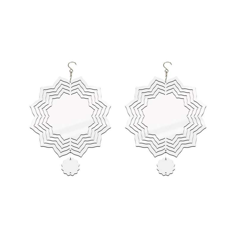 2 Pack 8 Inch 3d Sublimation Wind Spinner Blanks,wind Powered Kinetic Sculpture,double Sided Sublim