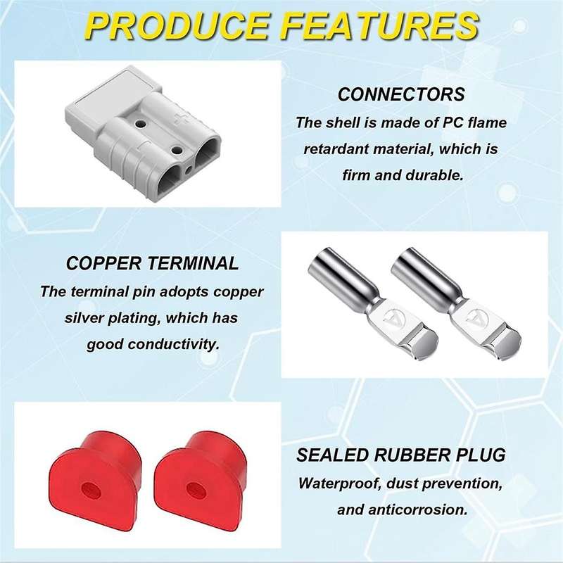 2 Pack 6-10 Gauge 12V to 36V Battery Quick Connect/Disconnect with Mounting Bracket 50A Wire Harnes