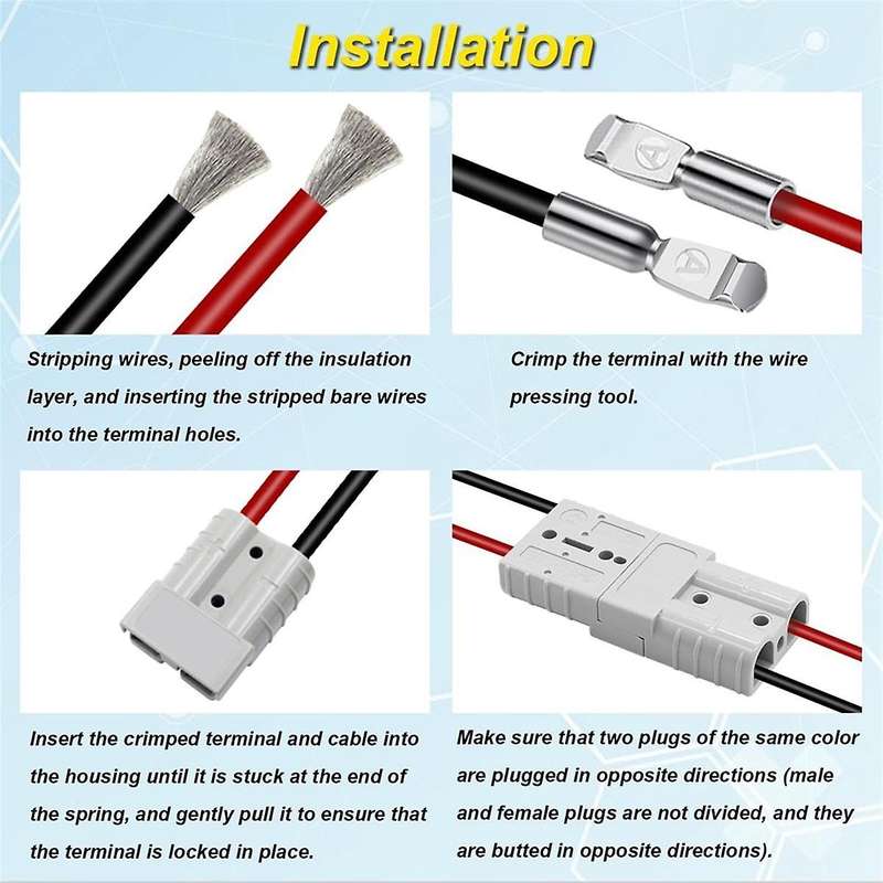 2 Pack 6-10 Gauge 12V to 36V Battery Quick Connect/Disconnect with Mounting Bracket 50A Wire Harnes