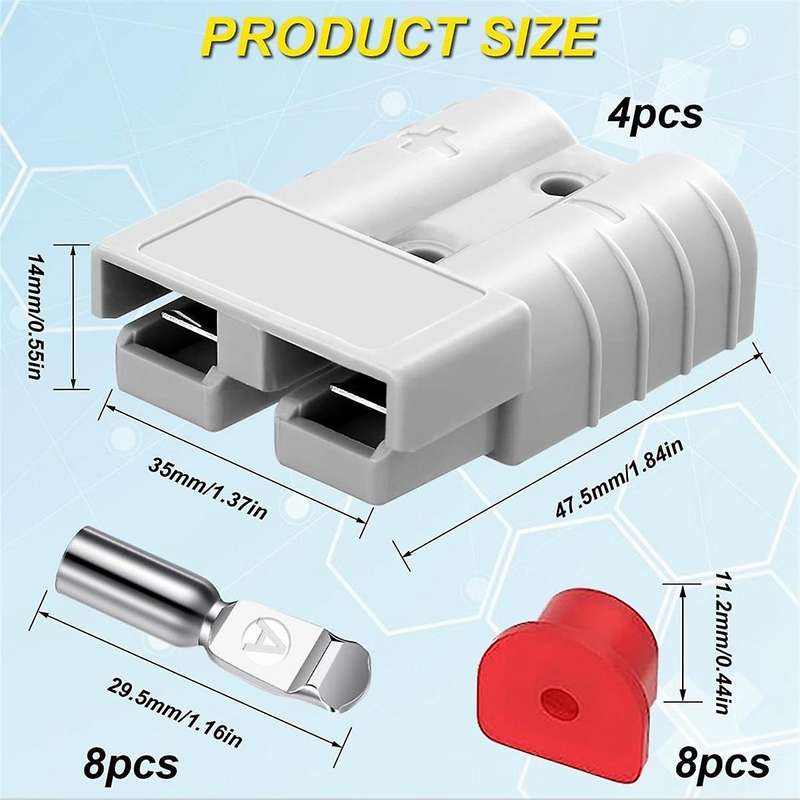 2 Pack 6-10 Gauge 12V to 36V Battery Quick Connect/Disconnect with Mounting Bracket 50A Wire Harnes