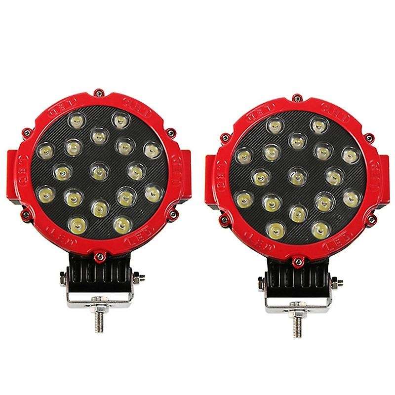 2 Pack 7inch LED Offroad Pod Lights Bar 51W Spot Bumper Driving Lamp Headlight