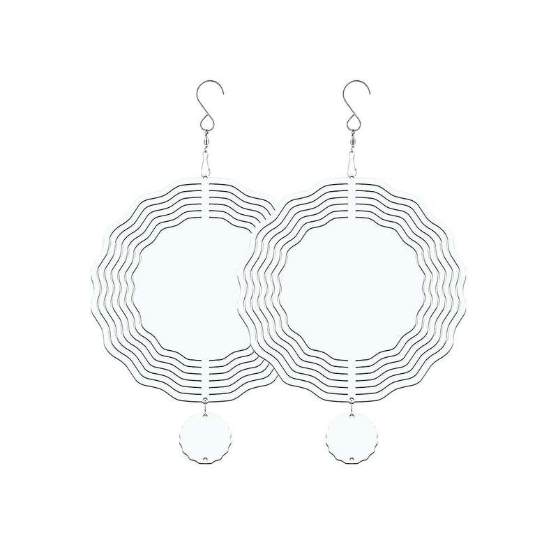 2 Pack 8 Inch Sublimation Wind Spinner Blanks,3d Double Sided Sublimation Wind Powered Kinetic Sculp