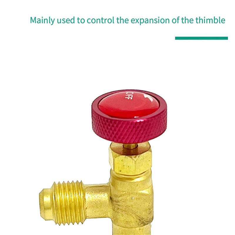 2 Pack Air Conditioning Refrigeration Safety Valve R410A R22 1/4Inch Fill Safety Liquid Adapter Hand