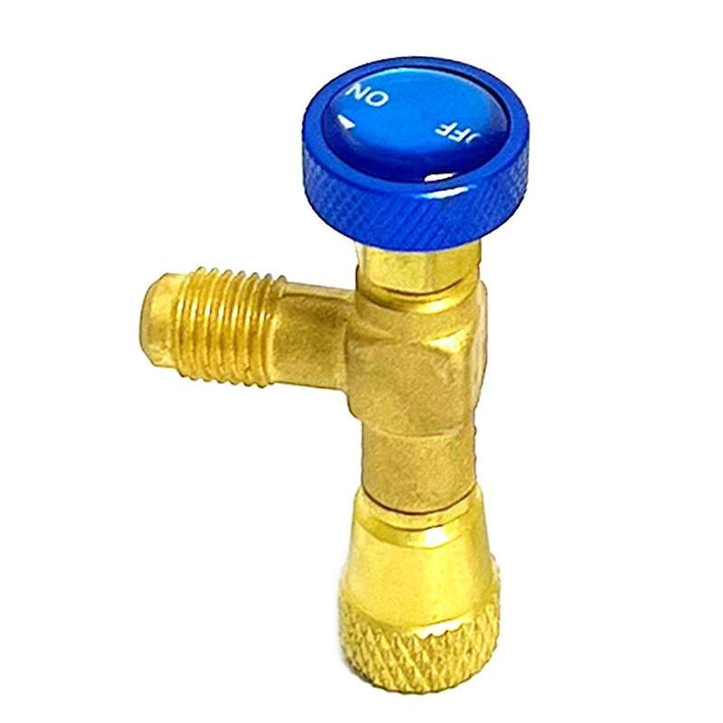 2 Pack Air Conditioning Refrigeration Safety Valve R410A R22 1/4Inch Fill Safety Liquid Adapter Hand