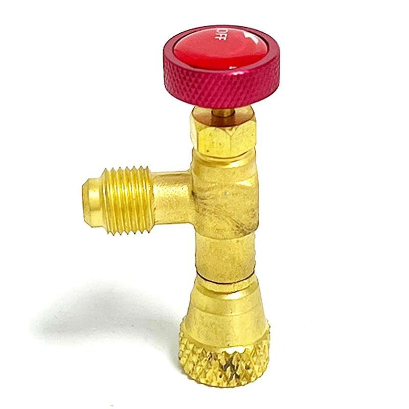 2 Pack Air Conditioning Refrigeration Safety Valve R410A R22 1/4Inch Fill Safety Liquid Adapter Hand