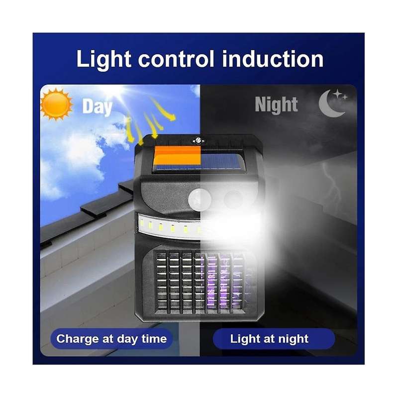 2 Pack Anti Mosquito Solar Lights Outdoor, Solar Security Lights Solar Motion Sensor Ip65 Waterproo