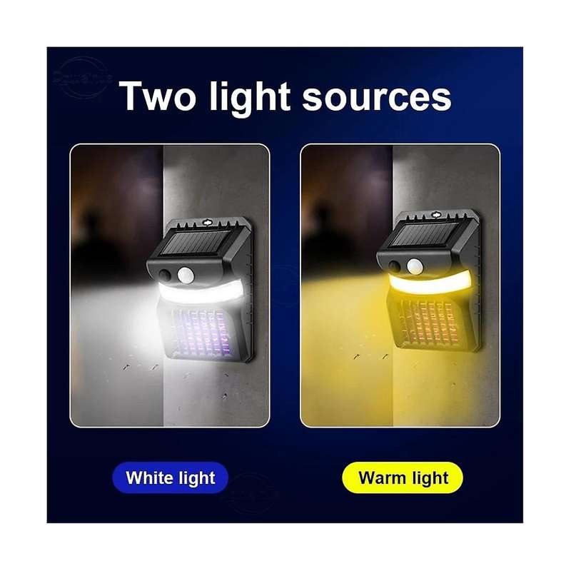 2 Pack Anti Mosquito Solar Lights Outdoor, Solar Security Lights Solar Motion Sensor Ip65 Waterproo