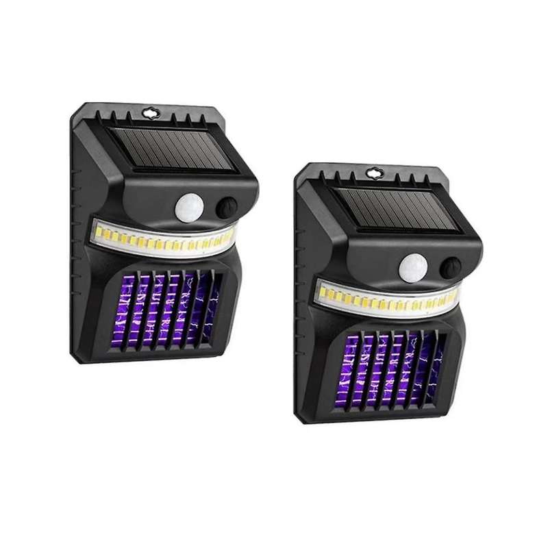 2 Pack Anti Mosquito Solar Lights Outdoor, Solar Security Lights Solar Motion Sensor Ip65 Waterproo