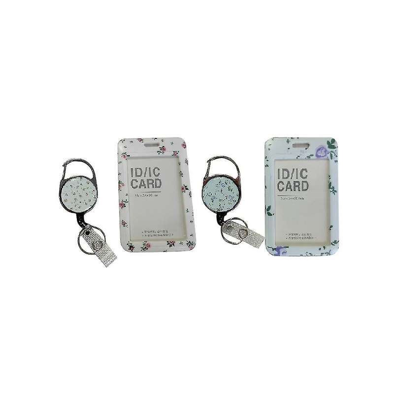 2 Pack Badge Holder and Heavy Duty Retractable Reel, Id Badge Holders with Retractable Clip for Nur