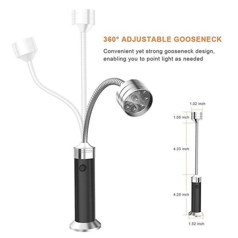 2 Pack Barbecue BBQ Grill Light Magnetic Base 360 Degrees Adjustable BBQ Light BBQ Accessories,Batte