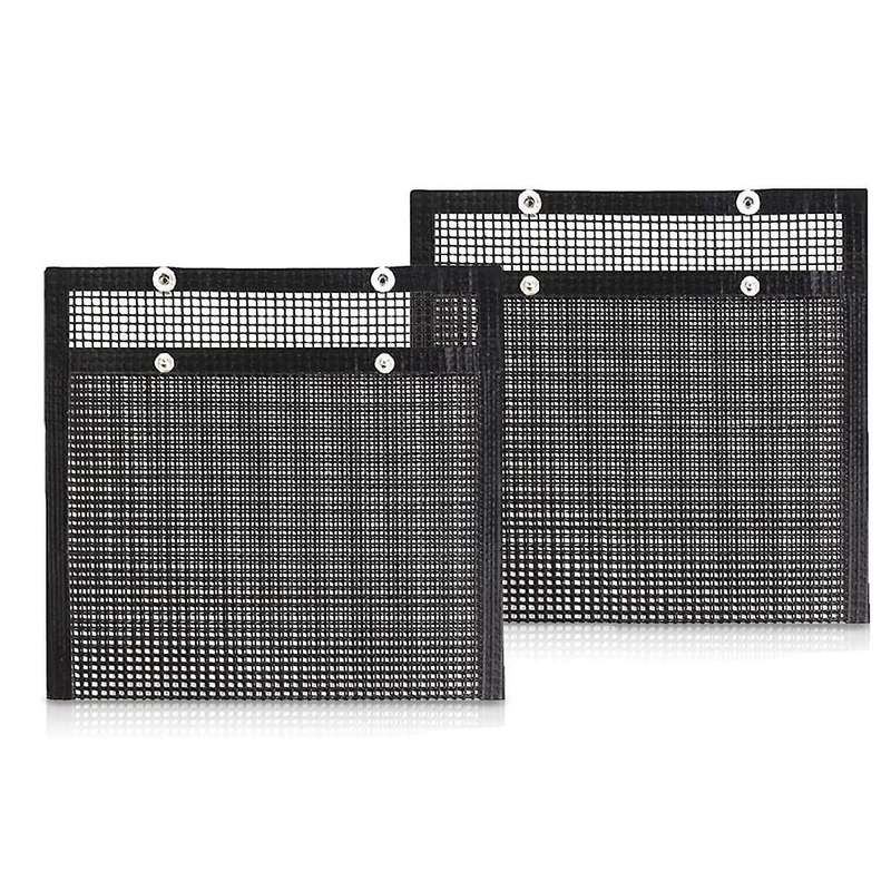2 Pack BBQ Mesh Grill Bags Reusable, Reusable Non-Stick BBQ Mesh Grilling Bags/Grill Mat for Fish Ve