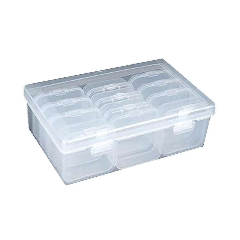 2 Pack Bead Organizers Box Clear Mini Plastic Bead Storage Containers Transparent Storage Box with L