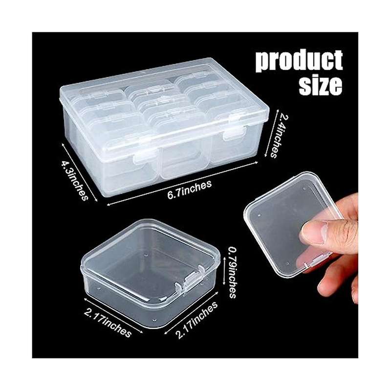 2 Pack Bead Organizers Box Clear Mini Plastic Bead Storage Containers Transparent Storage Box with L