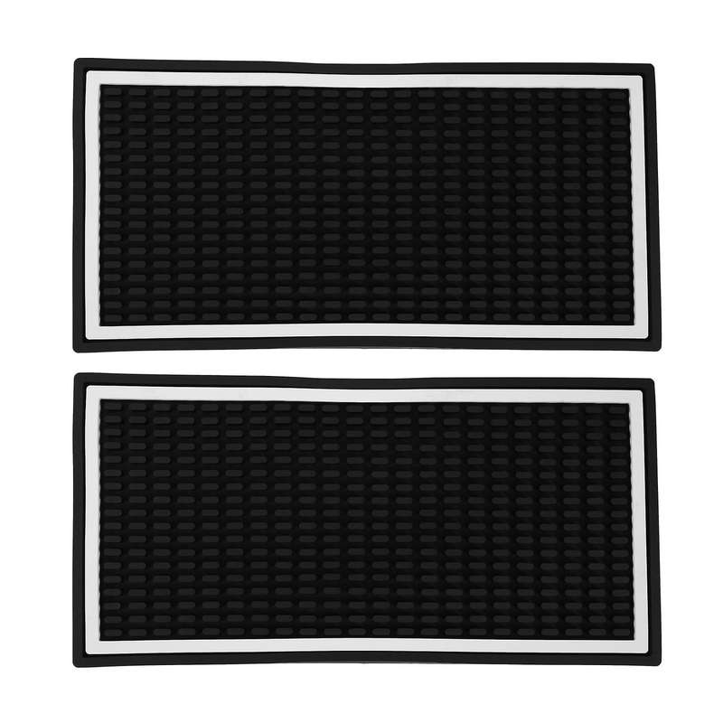 2 Pack Bar Mat, 12X6X0.4 Inch Thicken Rubber Bar Service Mat, Duty Anti-Slip Countertop Drink Spill