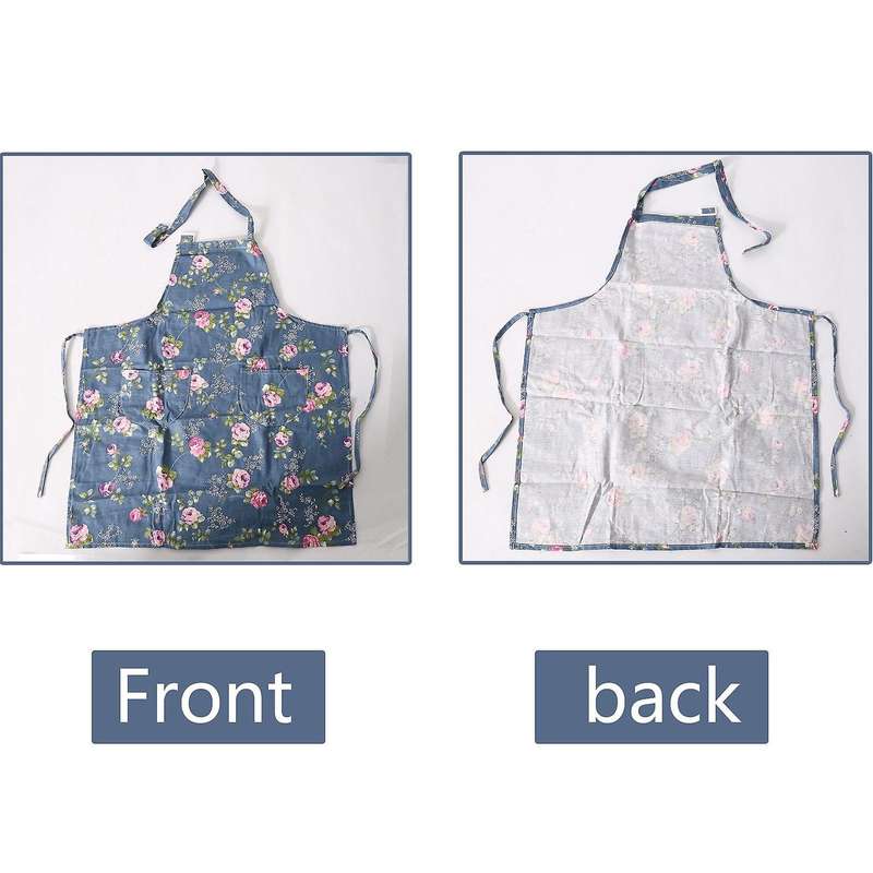 2 Pack Apronner Bib Aprons for Women Soft Cotton Linen Kitchen Cooking Chef Apron with Pockets Adju