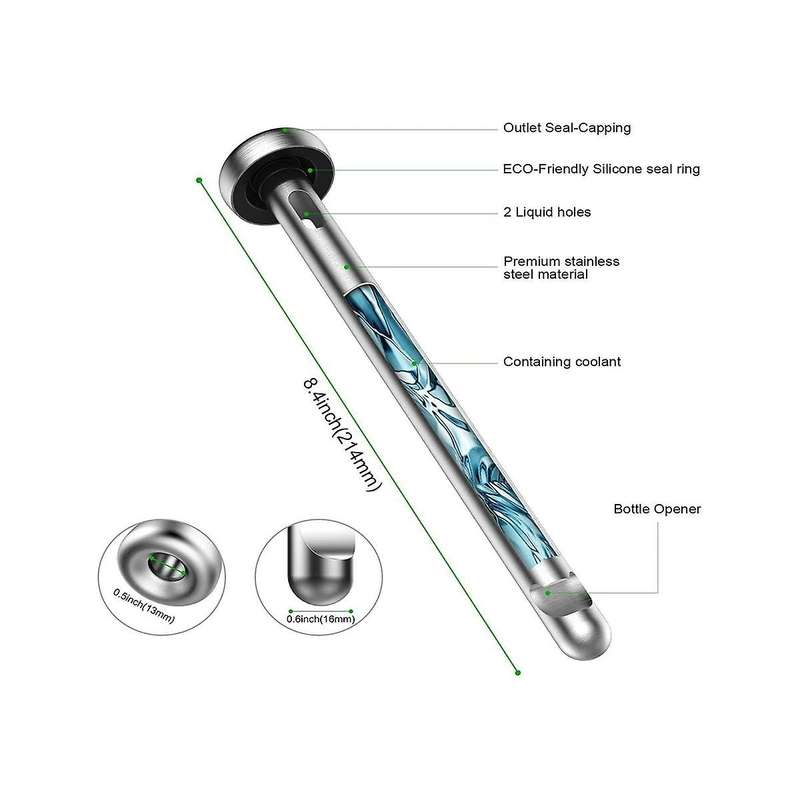 2 Pack Beer Chiller Stick for Bottles Beverage Cooler Cooling Sticks for Men Beer Chiller Sticks fo