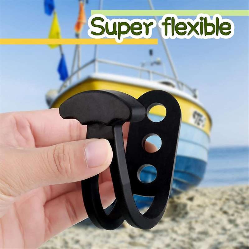 2 Pack Boat Telescoping Ladder Rubber Strap Boarding Fixed Lock Belt Adjustable 3-Hole for Pontoon B