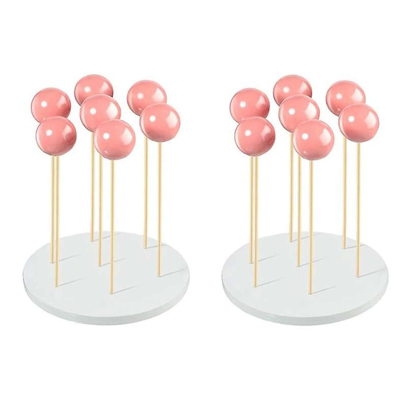 2 Pack Cake Stand - 7 Hole Lollipop Holder Display Round Or Sucker Stand for Wedding, Birthday Part