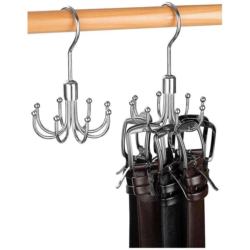 2 Pack Belt Hanger, Belt Rack Closet Accessories Organizer, Maximum 24 Storage Capacity, Hanging Ho