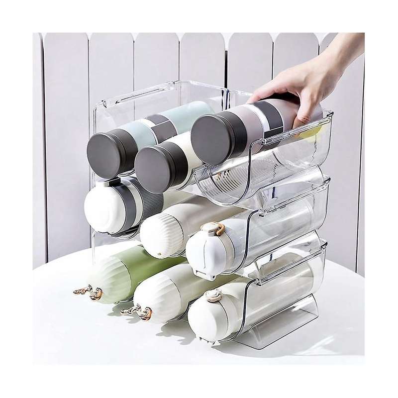 2 Pack Container Organizer Holder, Kitchen Pantry, Refrigerator Tissue and Storage Bin, Stackable C