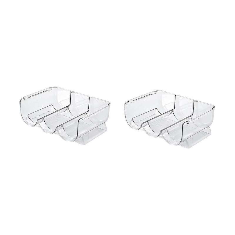 2 Pack Container Organizer Holder, Kitchen Pantry, Refrigerator Tissue and Storage Bin, Stackable C