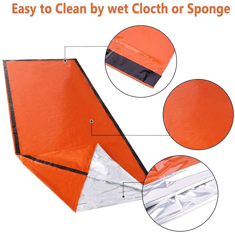 2 Pack Emergency Sleeping Bag,Survival Bag,Emergency Blanket Reflective Lining Thermal Sleeping Bag