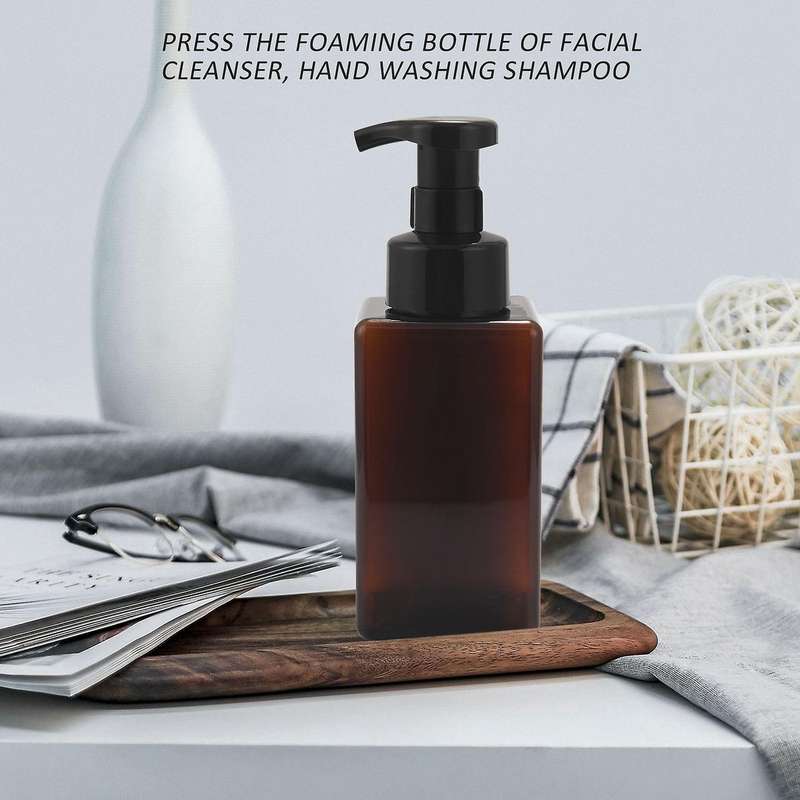 2 Pack Foaming Soap Dispenser 15Oz Refillable Foam Liquid Empty Plastic Pump Bottle Container - Brow