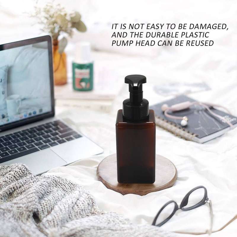 2 Pack Foaming Soap Dispenser 15Oz Refillable Foam Liquid Empty Plastic Pump Bottle Container - Brow