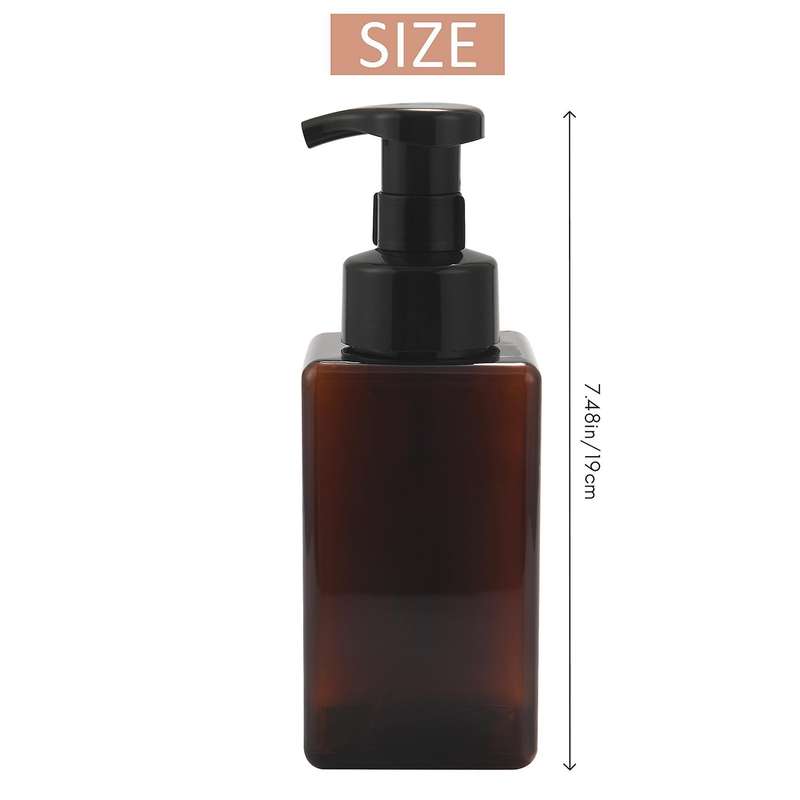 2 Pack Foaming Soap Dispenser 15Oz Refillable Foam Liquid Empty Plastic Pump Bottle Container - Brow