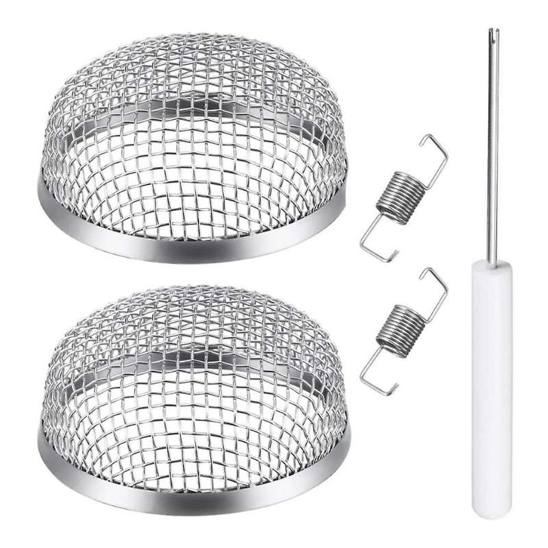 2 Pack Flying Insect Screen Stainless Steel RV Furnace Vent Cover Mesh with Tools Camping Accessorie