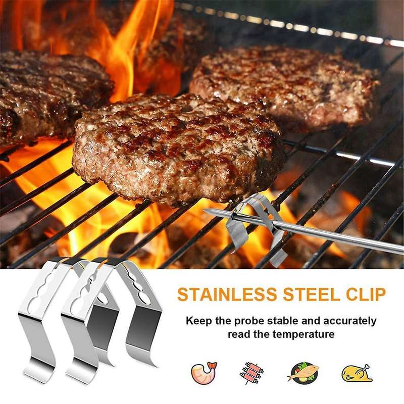 2 Pack for Meat Probes,Smoker Grill Temperature Sensor Pellet Grills Accessories with Probe Clip