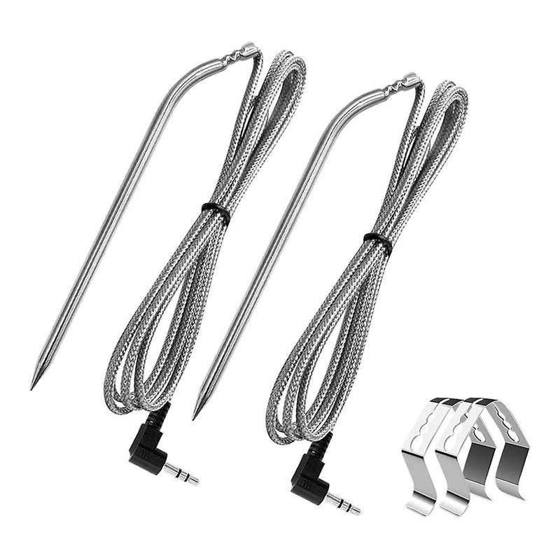 2 Pack for Meat Probes,Smoker Grill Temperature Sensor Pellet Grills Accessories with Probe Clip