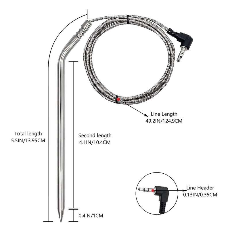 2 Pack for Meat Probes,Smoker Grill Temperature Sensor Pellet Grills Accessories with Probe Clip