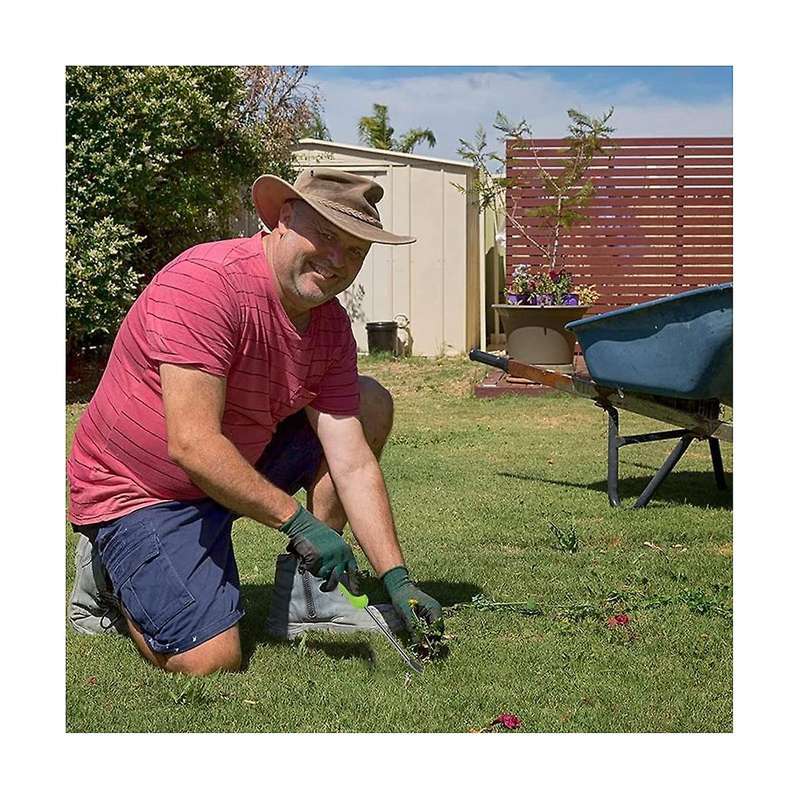 2 Pack Garden Hand Weeder Tool with Ergonomic Handle Stainless Steel Garden Lawn Weed Puller Soil L