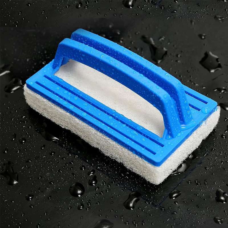 2 Pack Hand- Pool Scrub Brush,scrubbing Scouring Sponge Pad for Cleaning Scrubber, Kitchen,bathroom