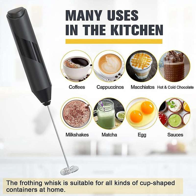 2 Pack Handheld Battery Operated Foam Maker for Coffee, Mini Mixer Electric Whisk, Frother Electric