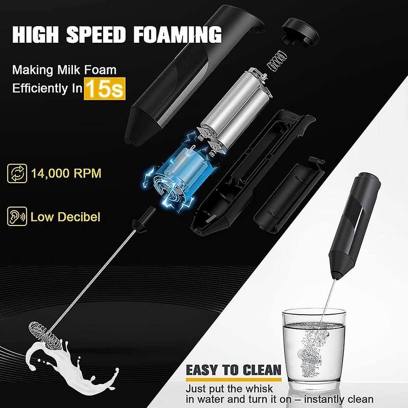 2 Pack Handheld Battery Operated Foam Maker for Coffee, Mini Mixer Electric Whisk, Frother Electric