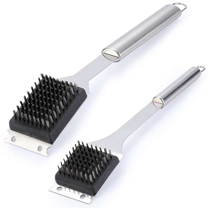 2 Pack Grill Brush, 16.5Inch & 14Inch Wire BBQ Grill Brush for Outdoor Grill, Stainless Steel Cleani