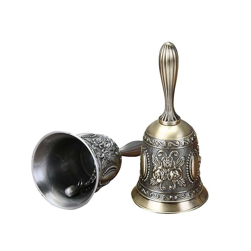 2 Pack Hand Bell, Metail Dinner Bell Wedding , Service Bell Call, Vintage Bell